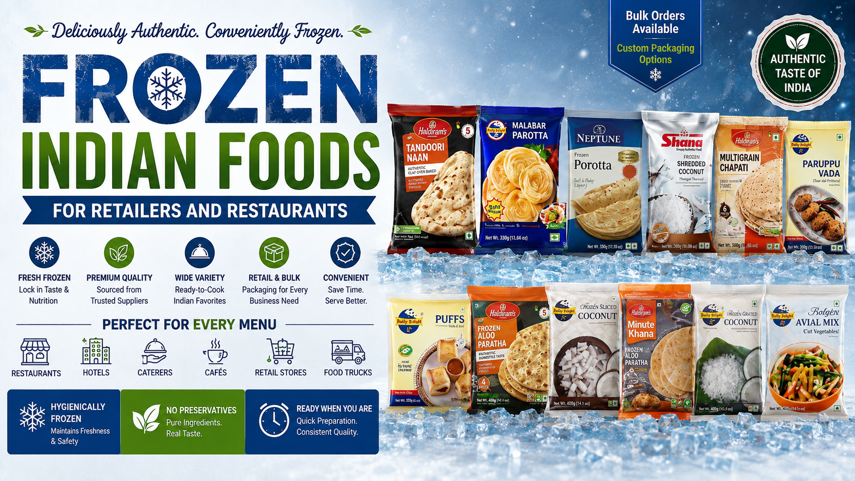 Top Frozen Indian Foods for Retailers and Restaurants