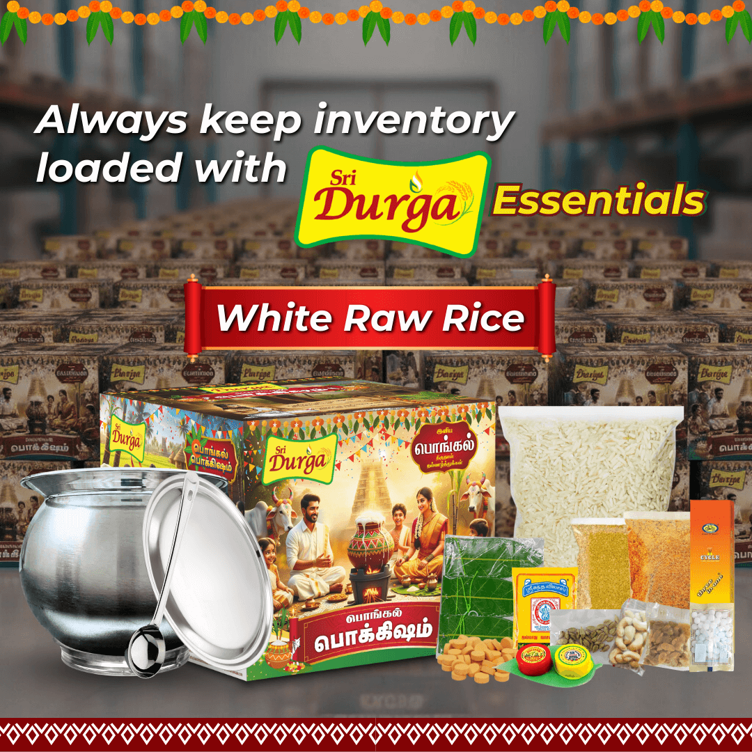 Sri Durga Pongal Pot Set/White Raw Rice Wholesale Supplier
