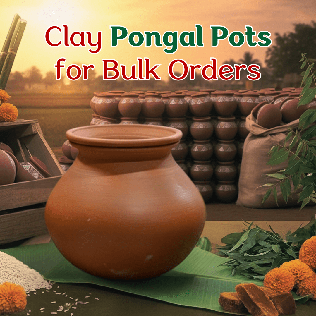 Clay Pongal Pot With Lid 2 Ltr - Plain Wholesale Supplier and Distributor