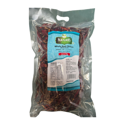 Natures Whole Red Chilli With Stem 1Kg Wholesale Supplier and Distributor