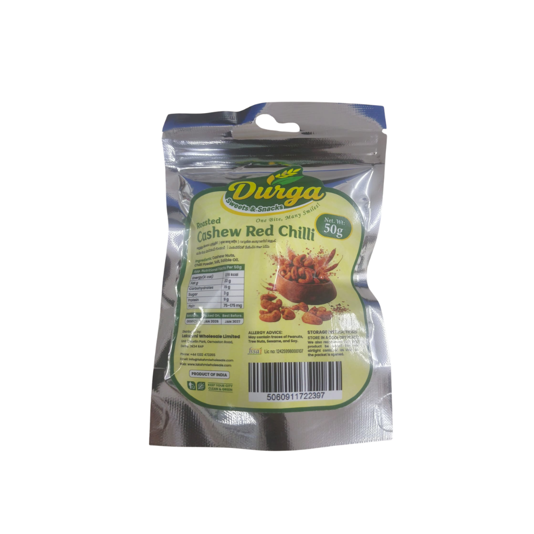 Buy Durga Sweets & Snacks Chilli Cashew 50G Online