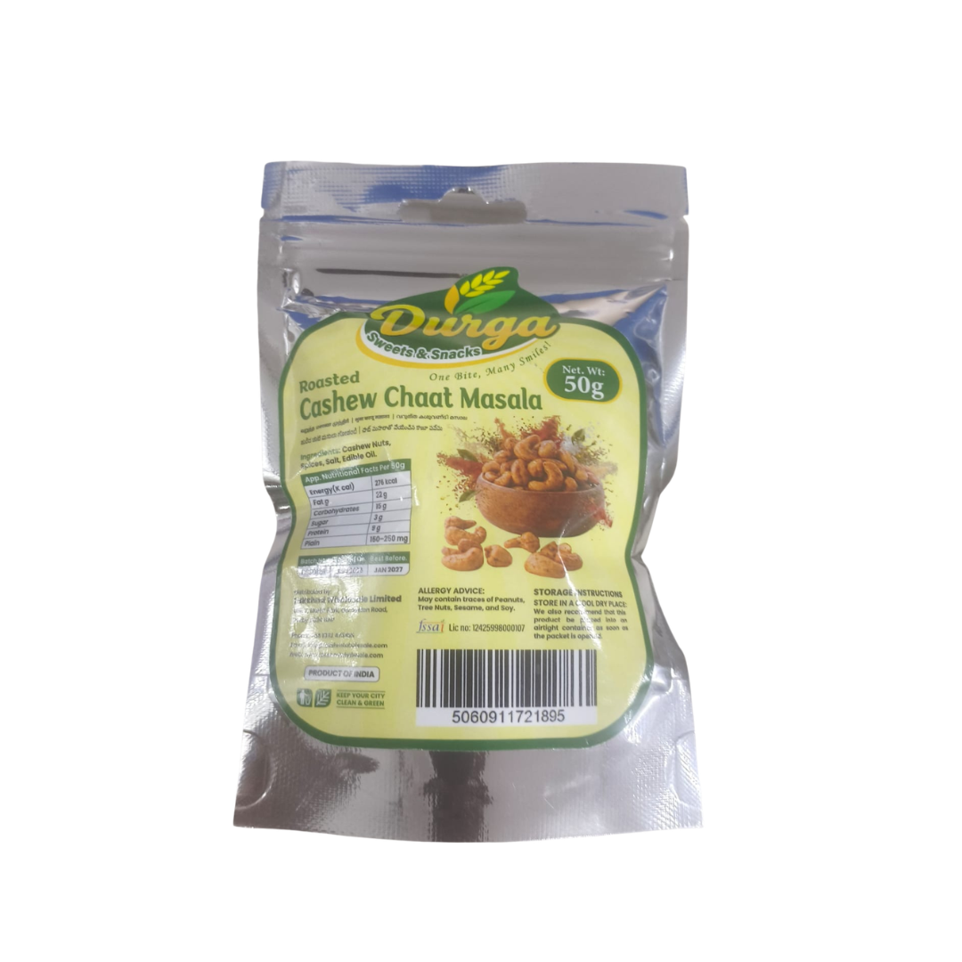 Buy Durga Sweets & Snacks Chat Masala Cashew 50G Online