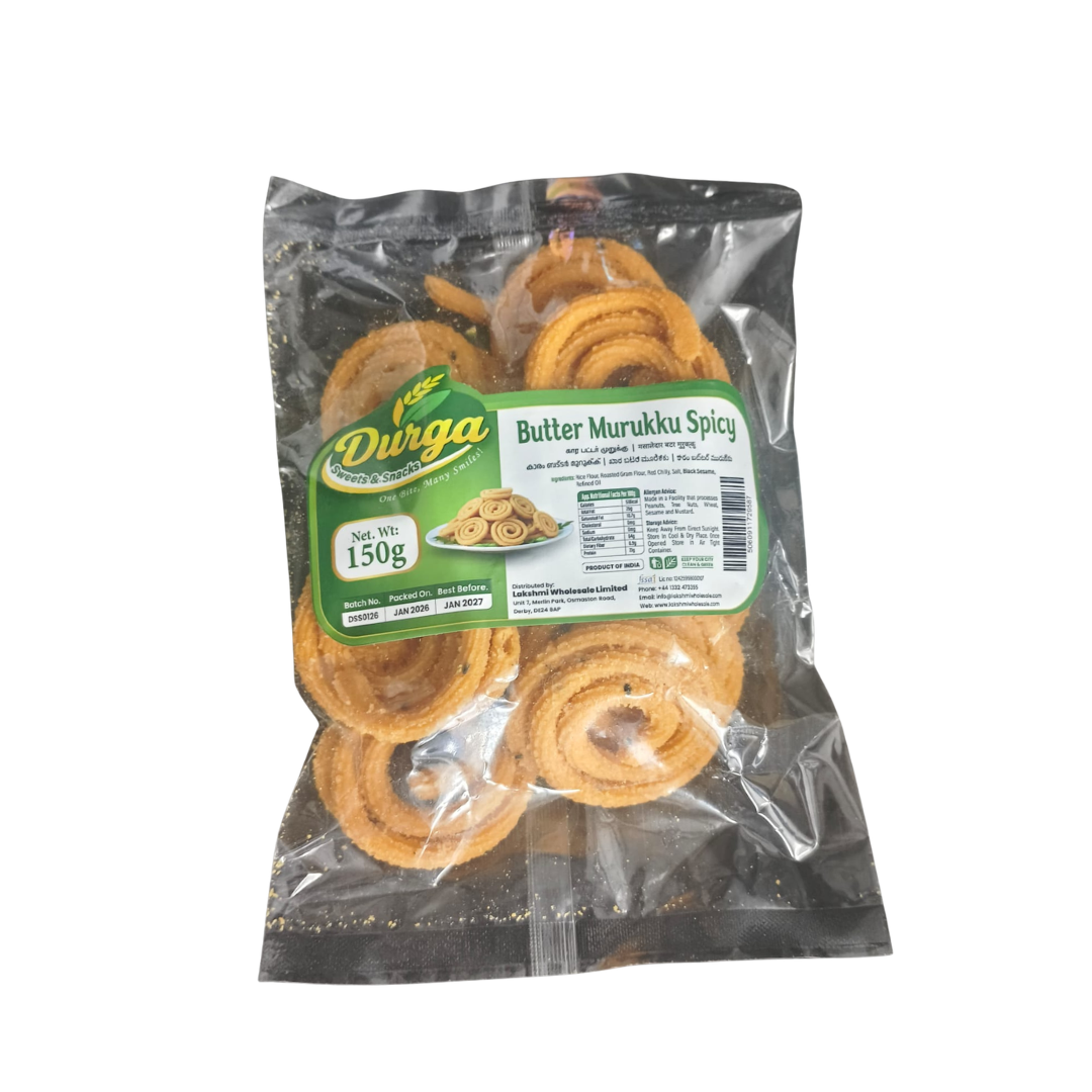 Buy Durga Sweets & Snacks Butter Murukku Spicy 150G Online