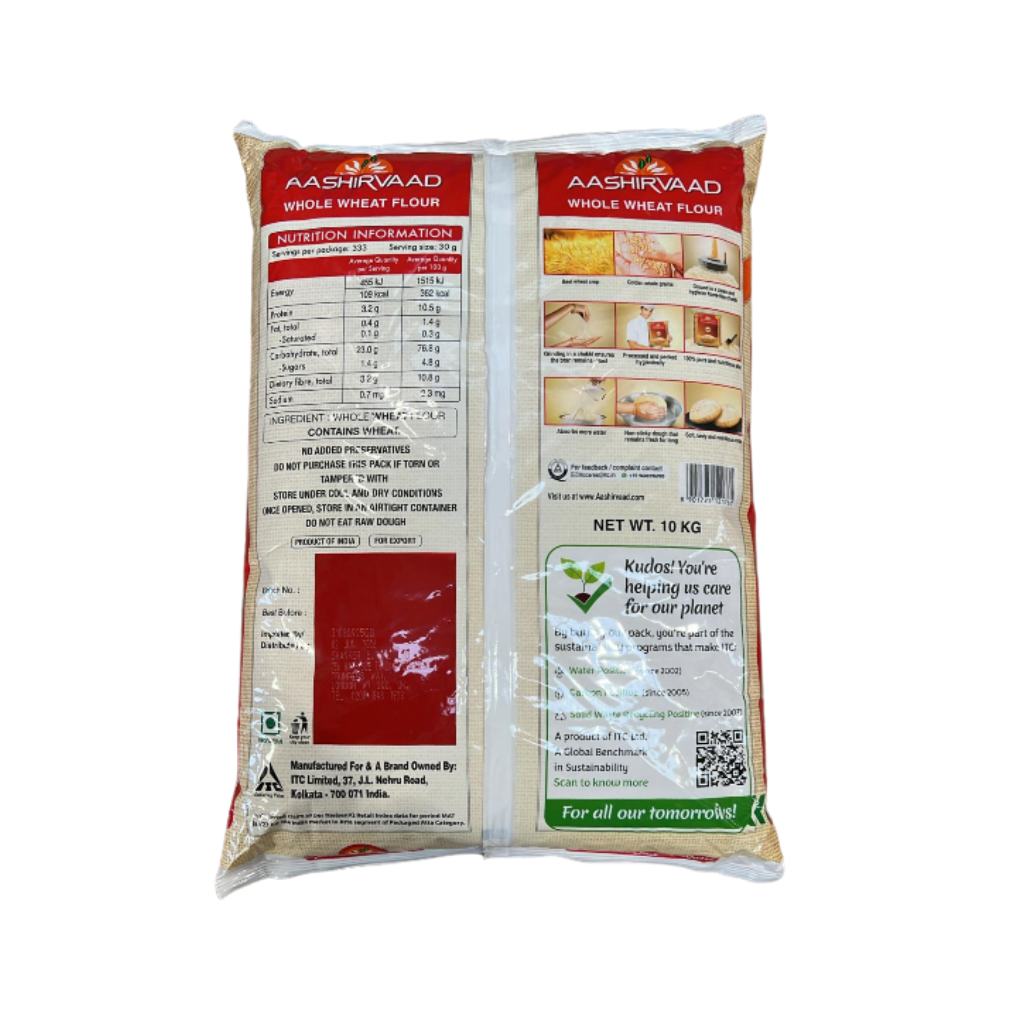 Aashirvaad Whole Wheat Flour (Chakki Atta) 10Kg Wholesale Seller