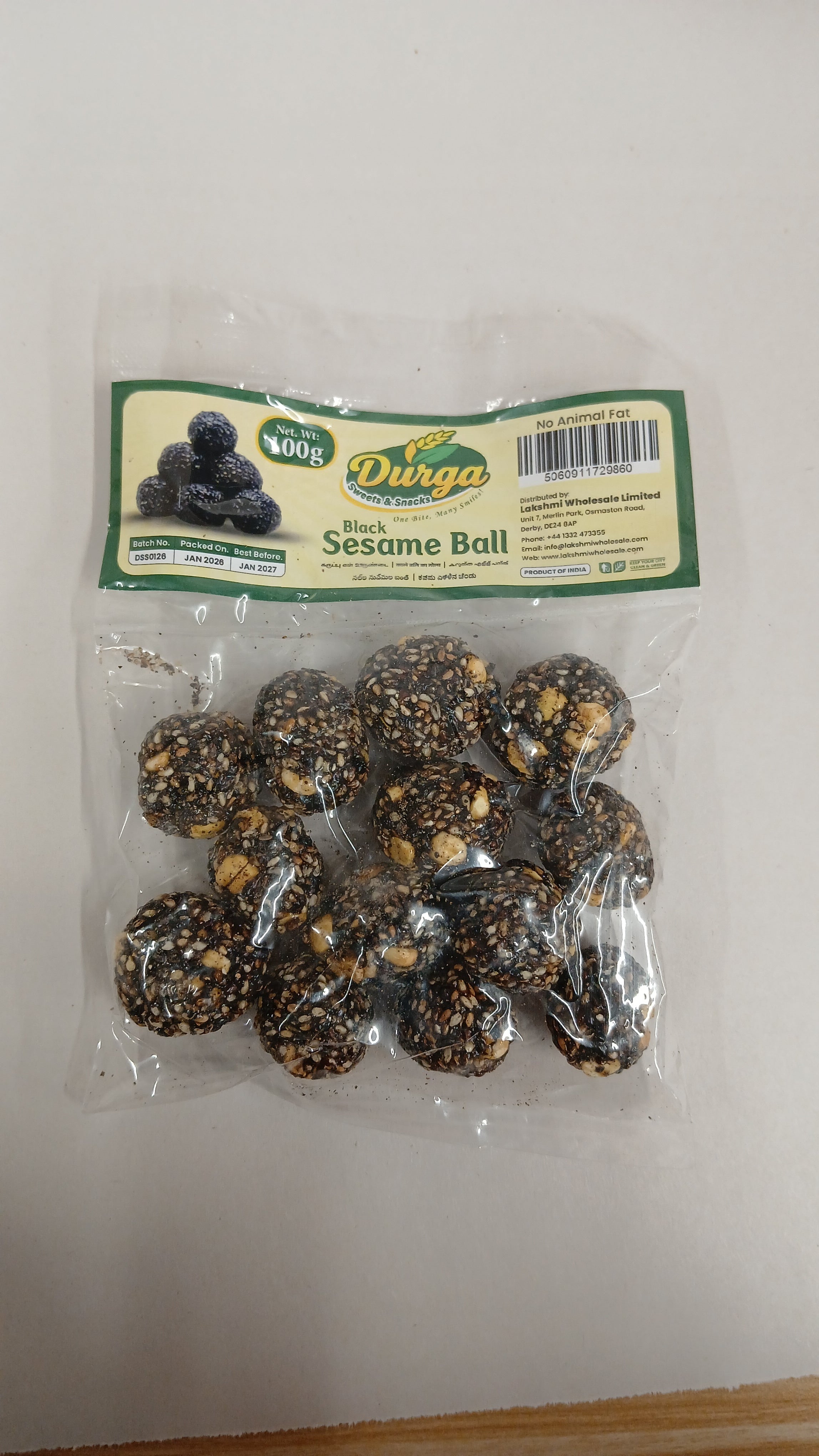 Buy Durga Sweets & Snacks Black Sesame Ball 100G Online