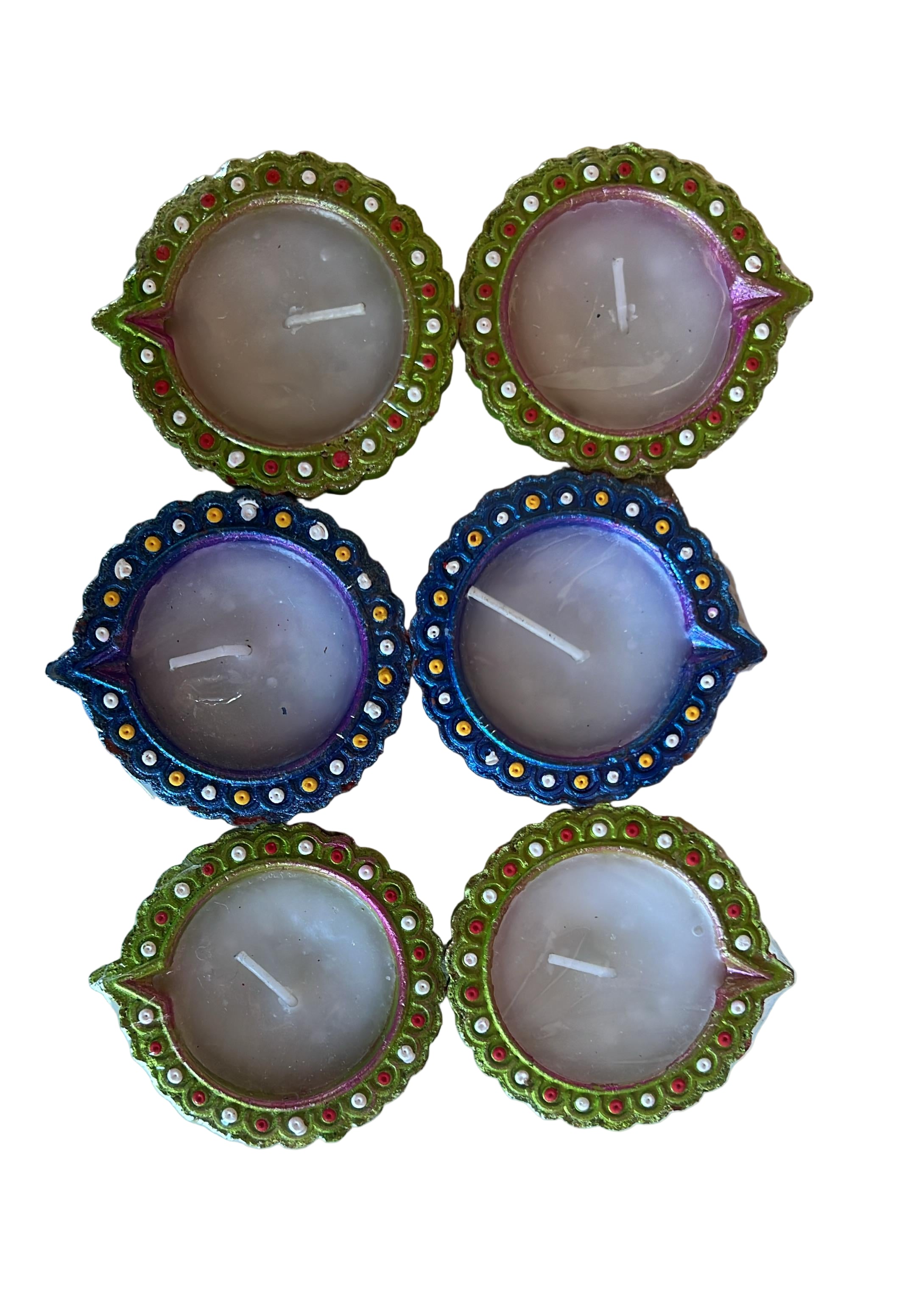 Designed Clay Diya Wax (6Pcs) - C50 Wholesale Seller and Distributor