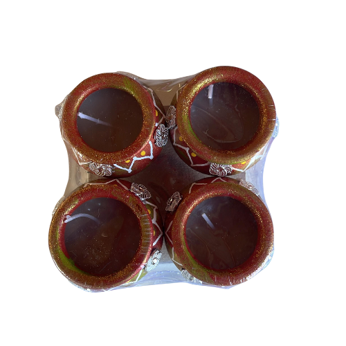 Designed Clay Diya (4Pcs) - C65 Wholesale Dealer