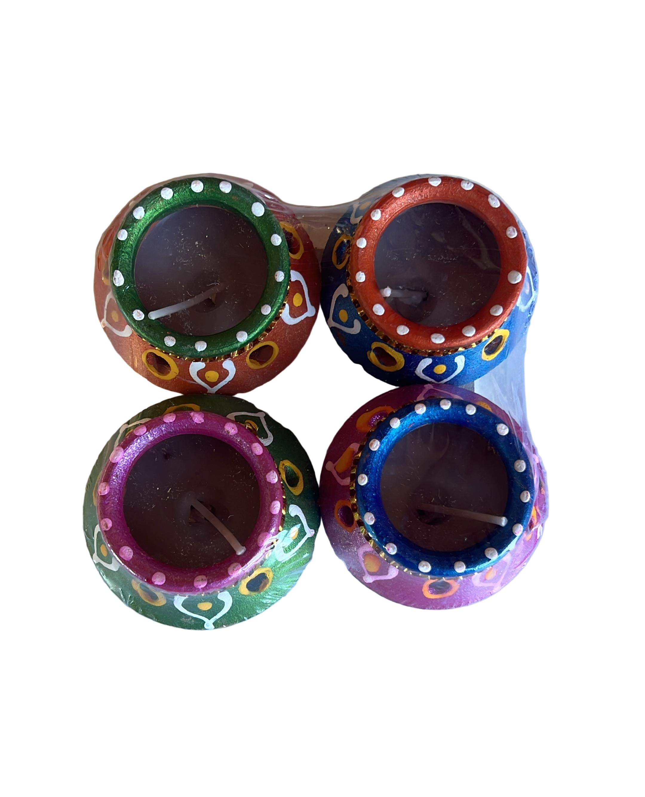 Designed Clay Diya Wax (4Pcs) - C69 Wholesale Seller and Distributor