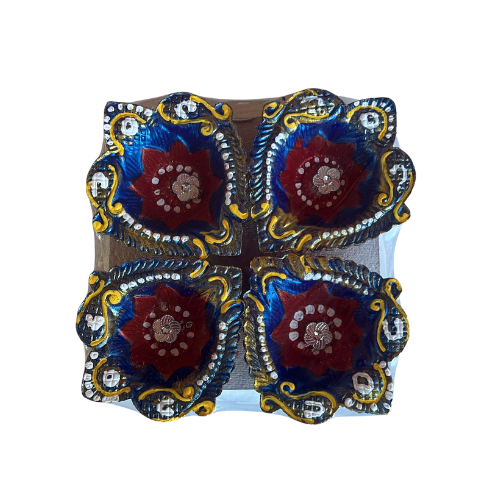 Designed Clay Diya (4Pcs) - C9 Wholesale Dealer