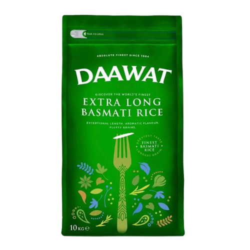 Daawat 1121 (Extra Long) Basmati Rice Green Bag 10Kg Wholesale Distributor