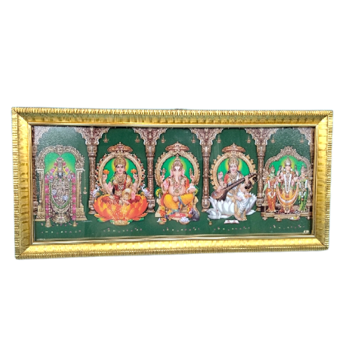 Hindu God Photo With Frame (30Cm X 15 Cm) - 5 In 1 Wholesale Seller