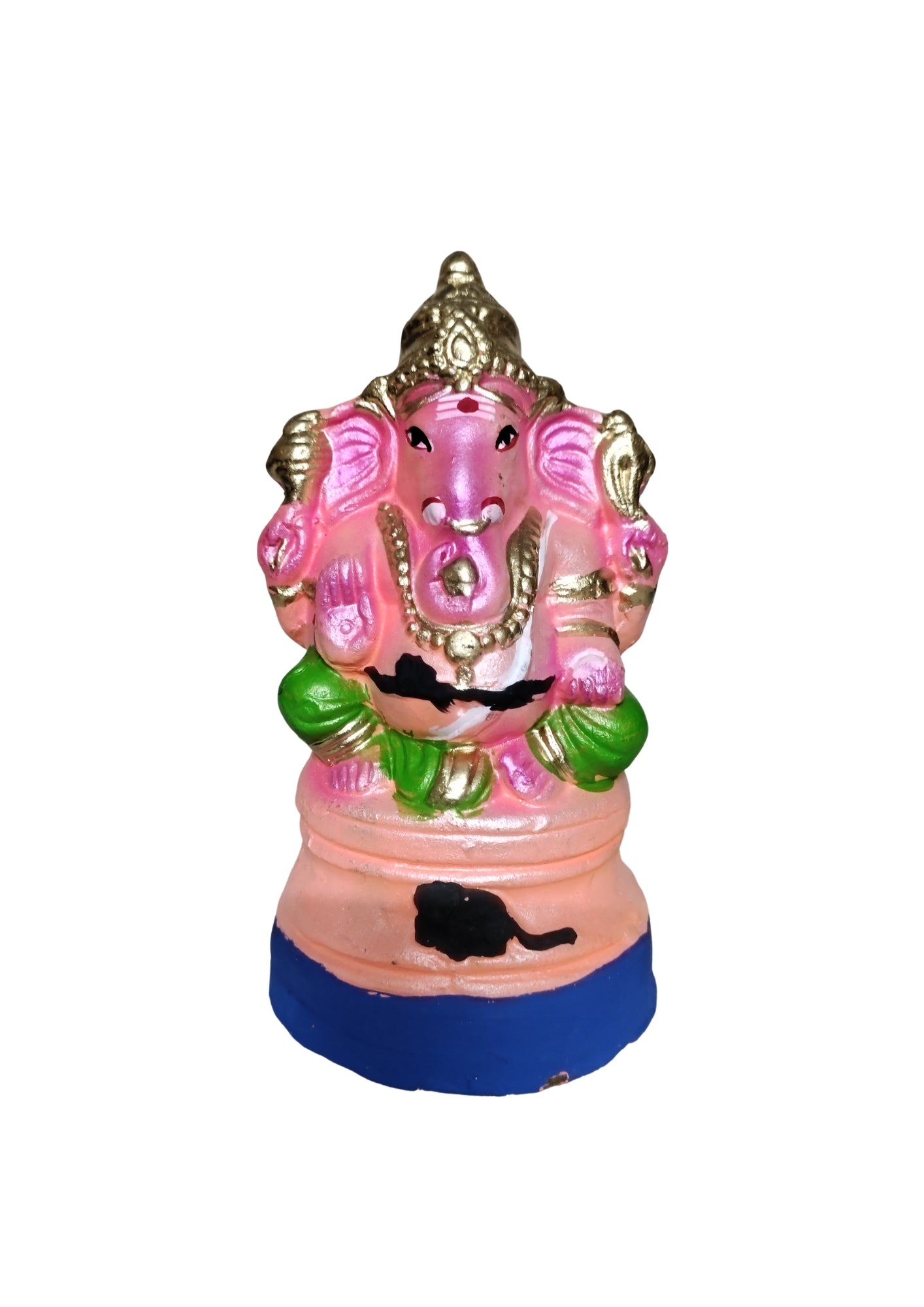 Vinayagar (Ganesh) Statue 8" Inches - Full Color - Orange Wholesale Distributor