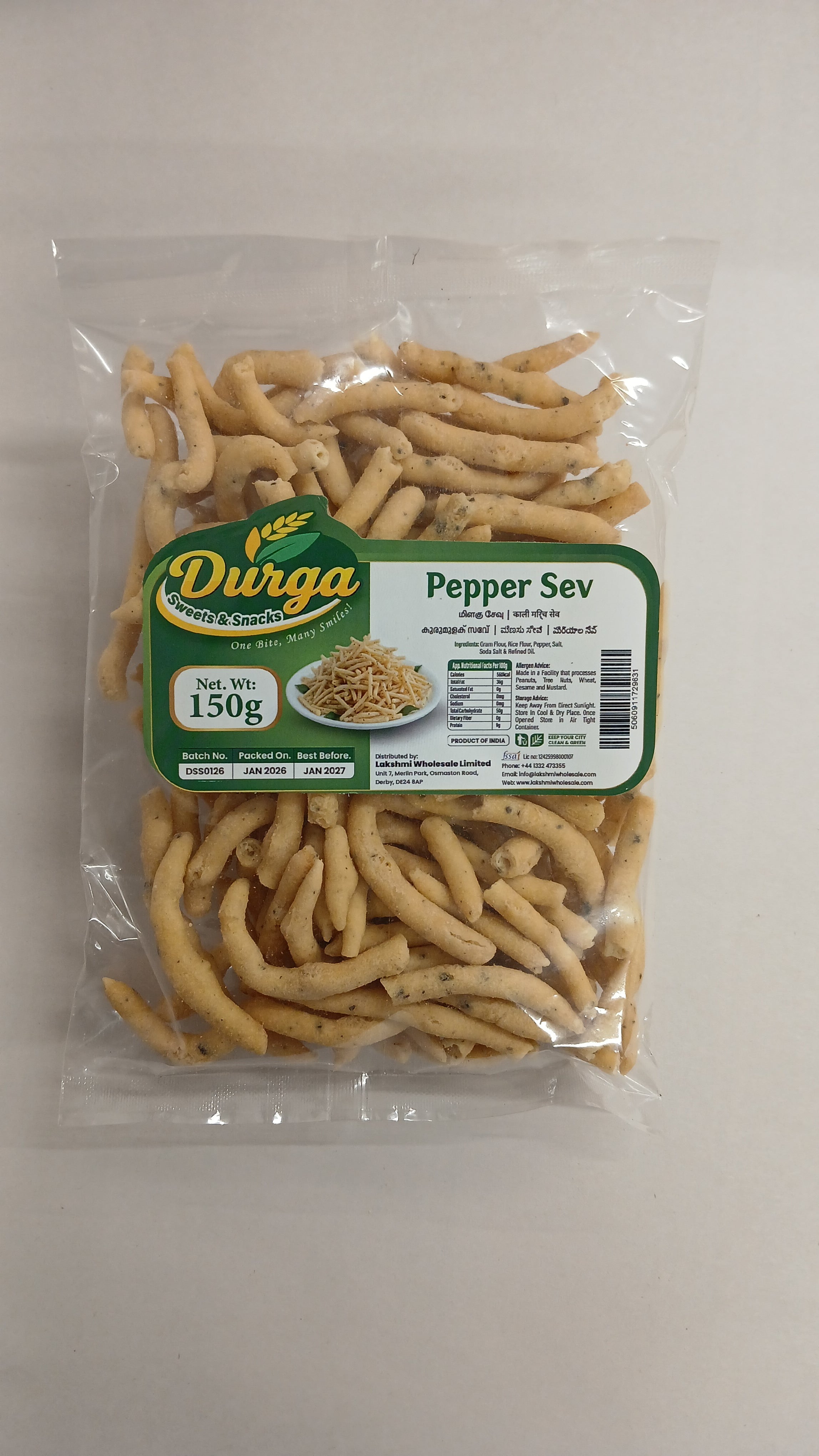 Buy Durga Sweets & Snacks Pepper Sev 150G Online