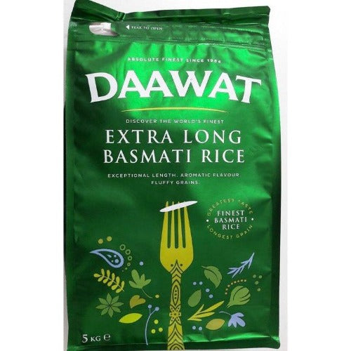 Daawat 1121 Basmati Rice (Extra Long) Green Bag 5Kg Wholesale Distributor