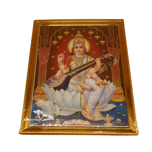 Hindu God Photo With Frame A4 Size - Saraswati Wholesale Seller