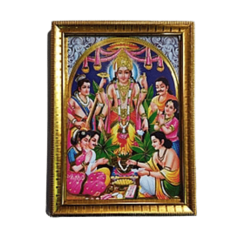 Hindu God Photo A4 Size With Frame - Sathya Narayana Wholesale Distributor