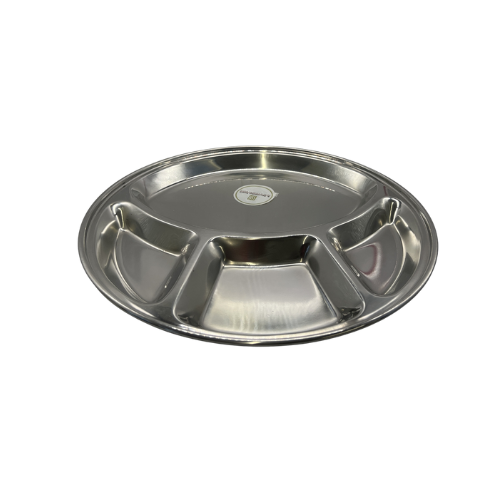 Stainless Steel Round Dining Plate 4 Partition - 12 Inches Wholesale Distributor