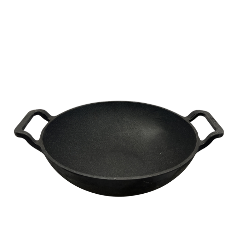 Cast Iron Kadai (Kadhai) With Double Handle - 11 Inches Wholesale Distributor