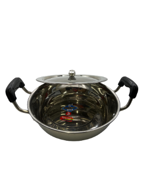 Stainless Steel Kadai Size 3 (9 Inches) With Lid Wholesale Seller