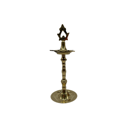 Brass Vel Shaped Kuthu Vilakku Size 6 (8 Inches) - 1 Piece Wholesale Distributor