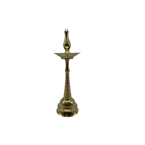 Brass Kerala Kuthu Vilakku (Round) 10 Inches Â€“ 1 Piece Wholesale Distributor