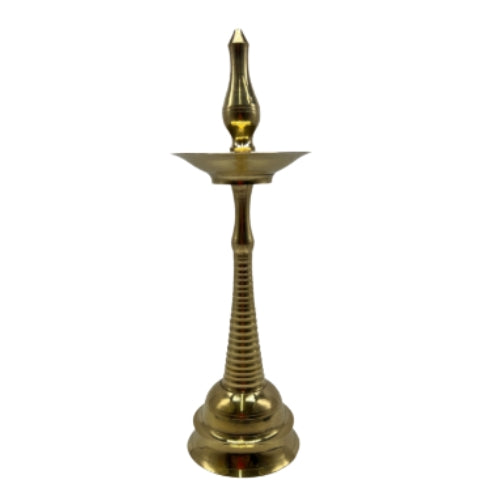 Brass Kerala Kuthu Vilakku (Round) Size 8 - 1 Piece Wholesale Seller