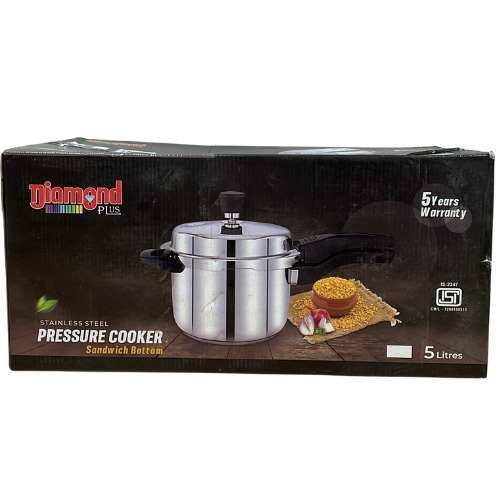 Diamond Plus Stainless Steel Pressure Cooker - 5 Litres Wholesale Distributor