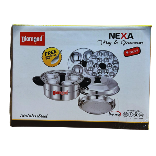 Diamond Nexa Ss Idly And Steamer Pot (Induction Base) - 9 Pits Wholesale Seller