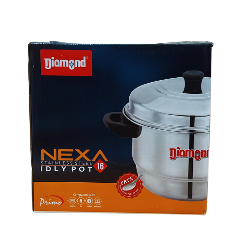 Diamond Nexa Ss Idly And Steamer Pot (Induction Base) - 16 Pits Wholesale Seller