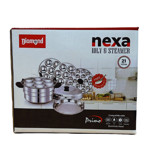 Diamond Nexa Ss Idly And Steamer Pot (Induction Base) - 21 Pits Wholesale Seller