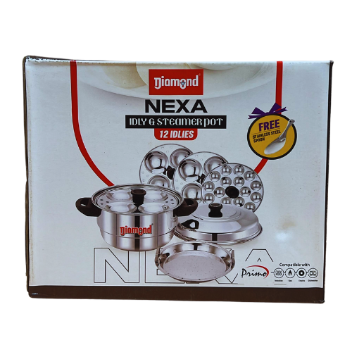 Diamond Nexa Idly And Steamer Pot (Induction Base) - 12 Pits Wholesale Seller