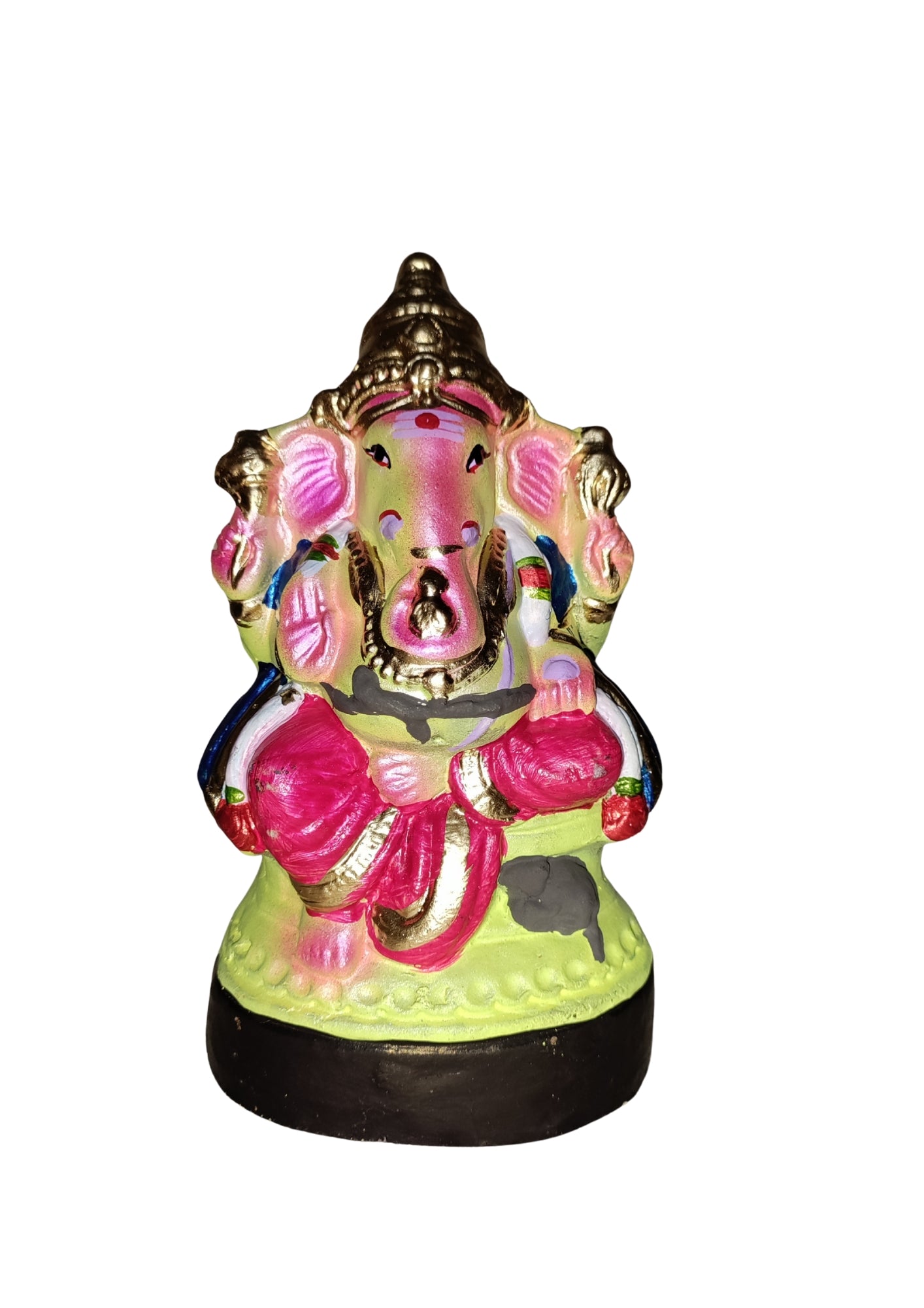 Vinayagar (Ganesh) Statue 8" Inches - Full Color - Yellow Wholesale Distributor