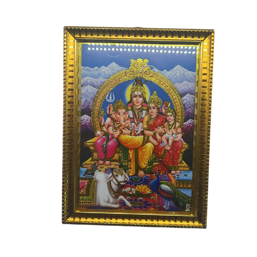 Hindu God Photo With Frame A4 Size - (Shiva-Parvati-Vinayagar-Murugan) Wholesale Seller