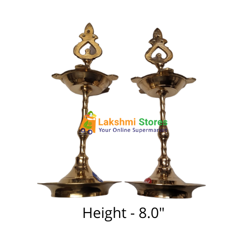 Kutthu Vilakku (Brass Diya Lamp) One Piece - 8.0 Inches Wholesale Distributor