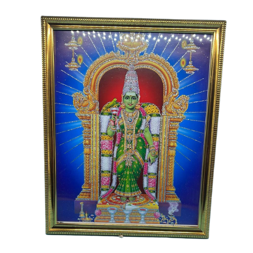 Hindu God Photo A4 Size With Frame - Madurai Meenakshi Amman Wholesale Seller