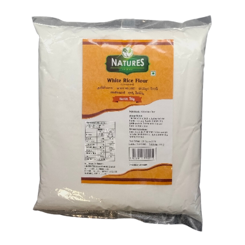 natures white rice flour unroasted 1kg