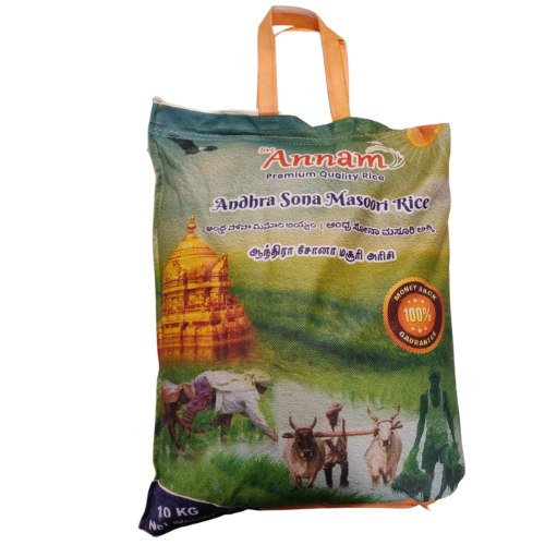 Sri Annam Andhra Sona Masoori Rice - 10Kg Wholesale Seller